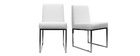 Lot de 2 chaises design polyuréthane blanc et acier chromé JUNIA