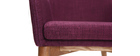 Lot de 2 fauteuils design bois et tissu prune SHANA
