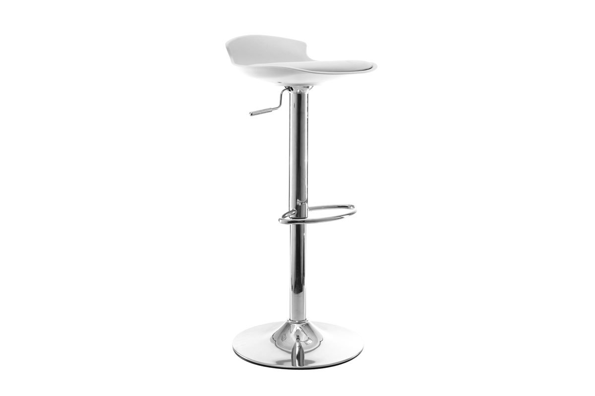 Lot de 2 tabourets de bar design blanc NOVA