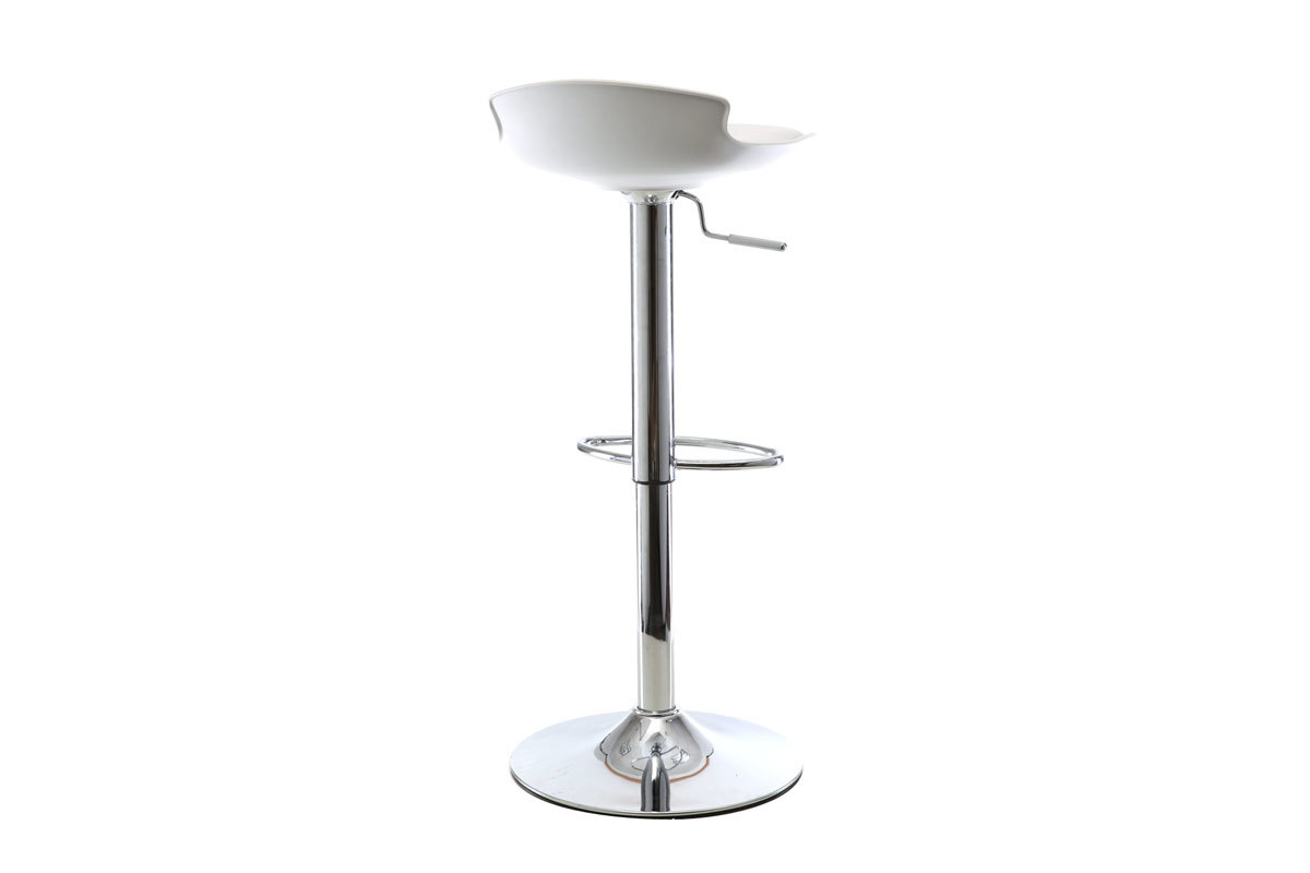 Lot de 2 tabourets de bar design blanc NOVA