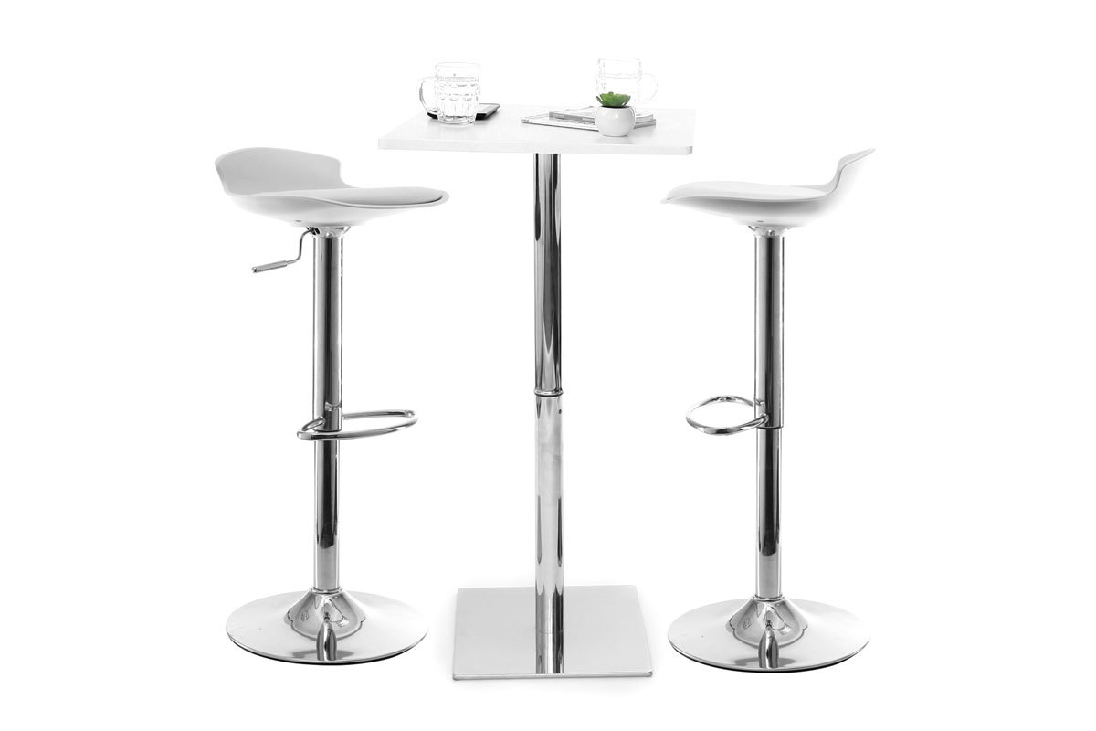 Lot de 2 tabourets de bar design blanc NOVA
