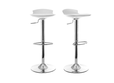 Lot de 2 tabourets de bar design blanc NOVA