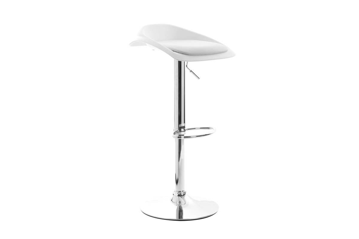 Lot de 2 tabourets de bar design blanc SYRIUS