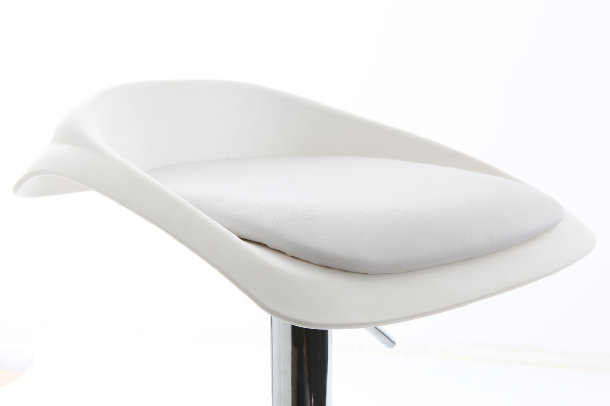 Lot de 2 tabourets de bar design blanc SYRIUS