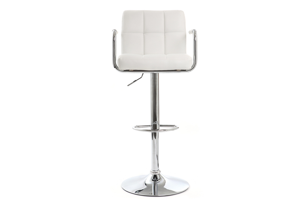 Lot de 2 tabourets de bar design blancs WILLORD