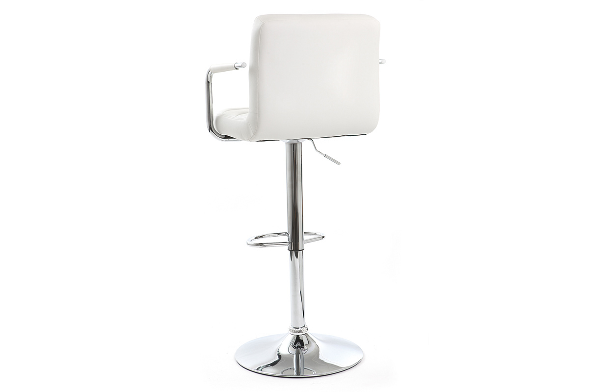 Lot de 2 tabourets de bar design blancs WILLORD