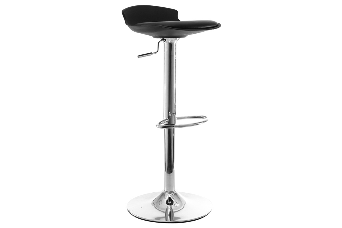 Lot de 2 tabourets de bar design noir NOVA