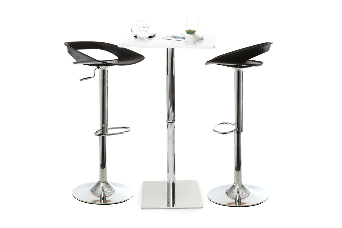 Lot de 2 tabourets de bar design noir PHENIX