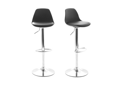 Lot de 2 tabourets de bar design noirs STEEVY