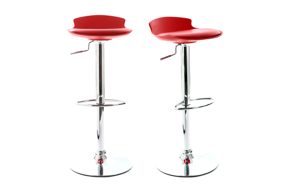 Lot de 2 tabourets de bar design rouge NOVA
