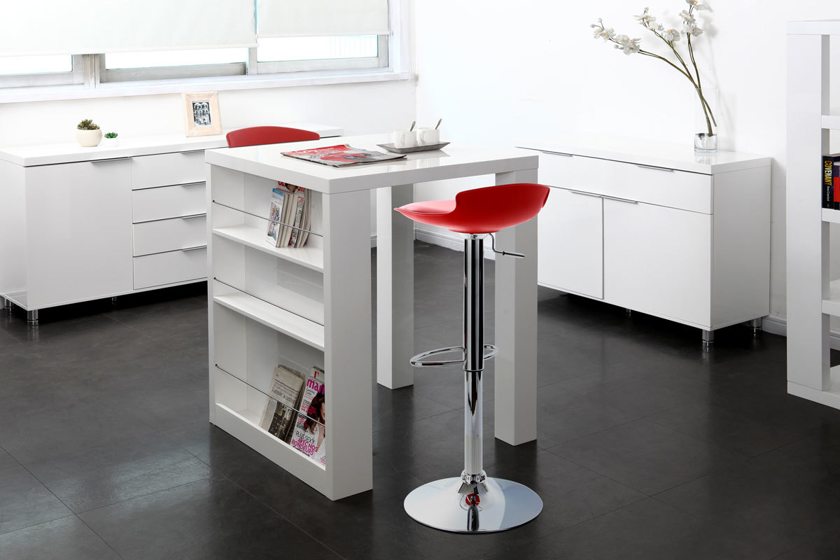 Lot de 2 tabourets de bar design rouge NOVA
