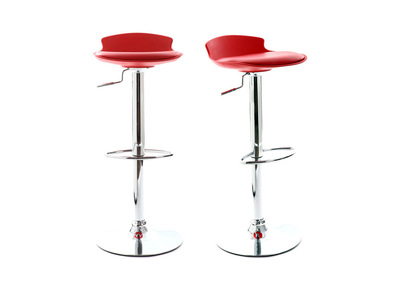 Lot de 2 tabourets de bar design rouge NOVA