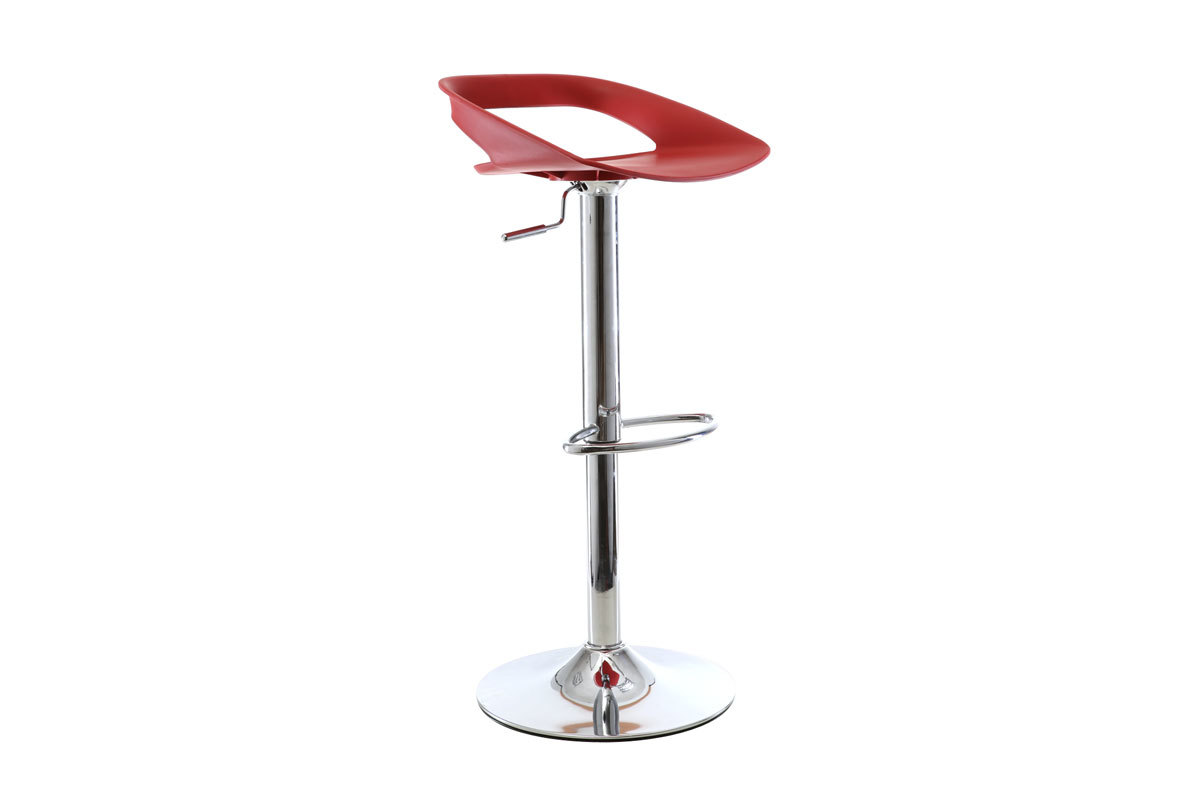 Lot de 2 tabourets de bar design rouge PHENIX