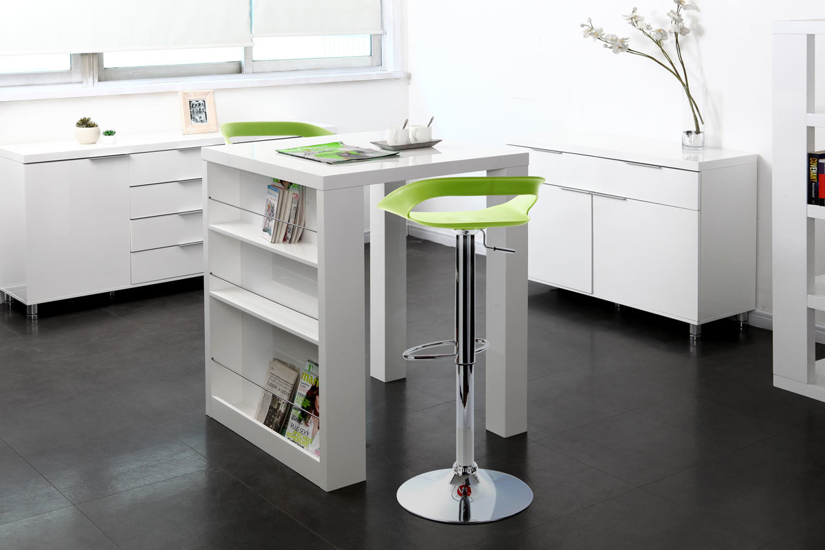 Lot de 2 tabourets de bar design vert PHENIX