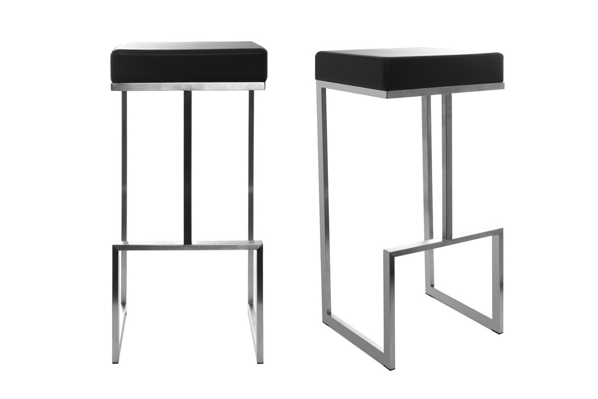 Lot de 2 tabourets design noir Omicron