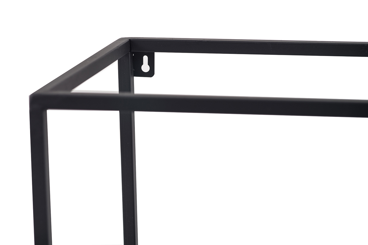 Lot de 3 tagres murales rectangle mtal noir KARL