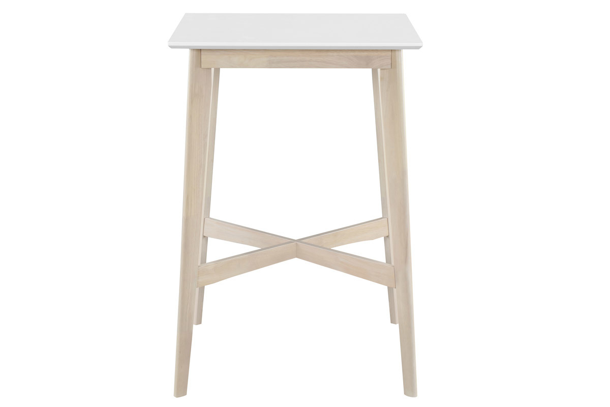 Mange debout carr� blanc et bois clair LEENA
