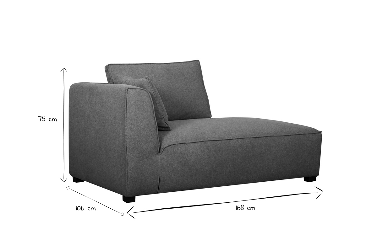 Mridienne angle droit en tissu jaune cumin PLURIEL