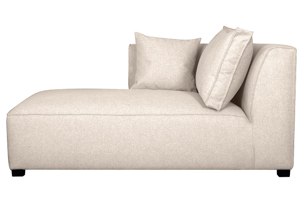 M�ridienne angle gauche en tissu beige naturel PLURIEL