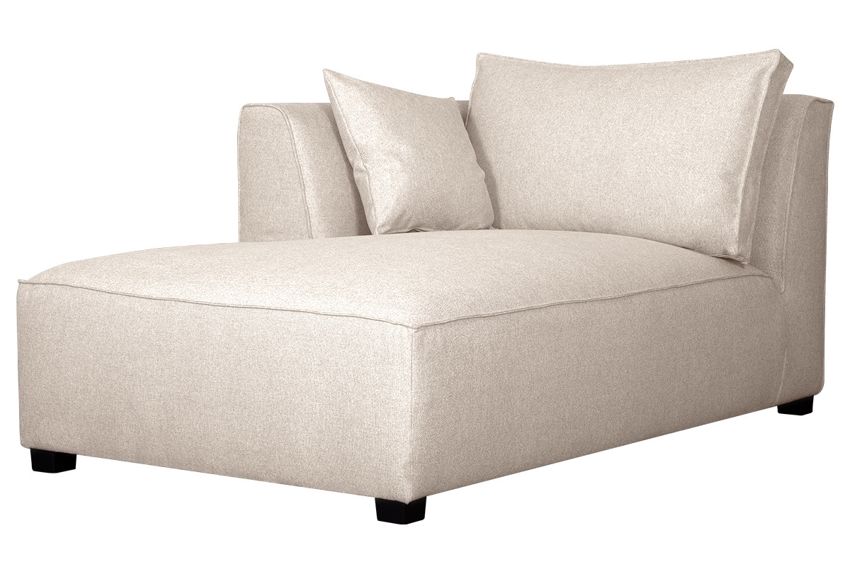 M�ridienne angle gauche en tissu beige naturel PLURIEL