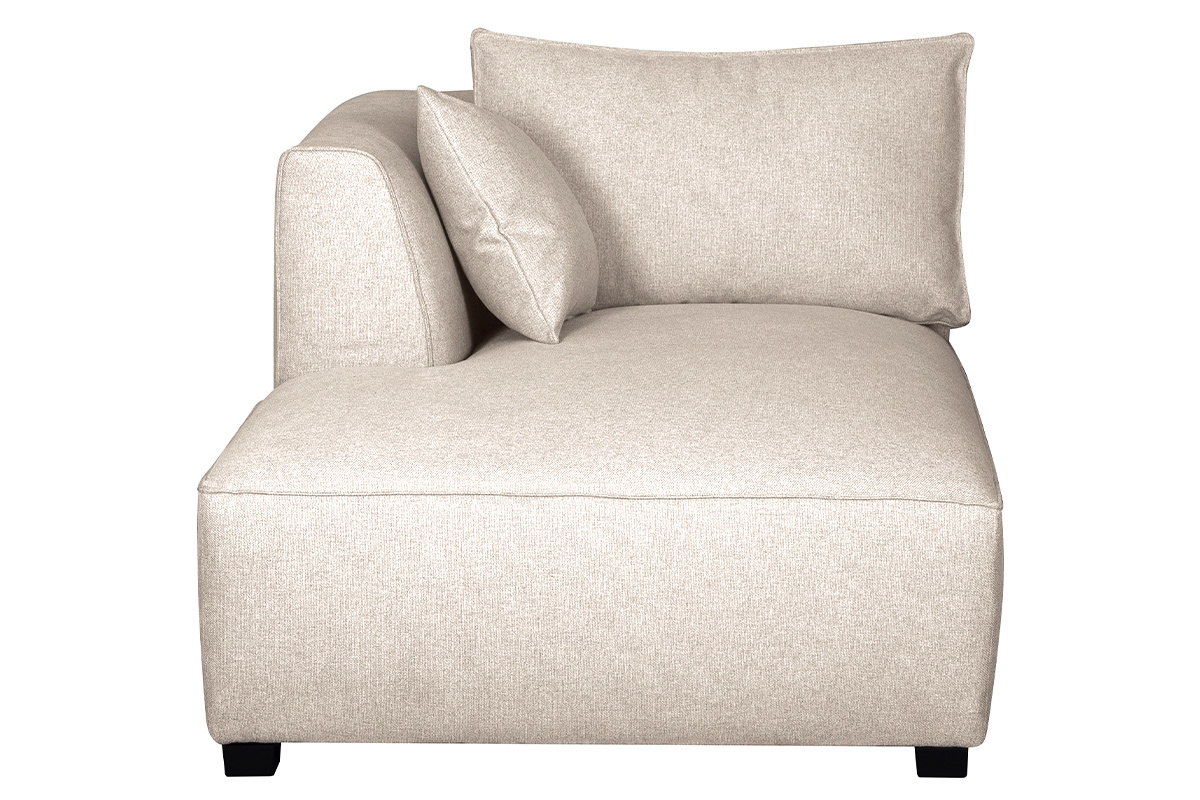 M�ridienne angle gauche en tissu beige naturel PLURIEL