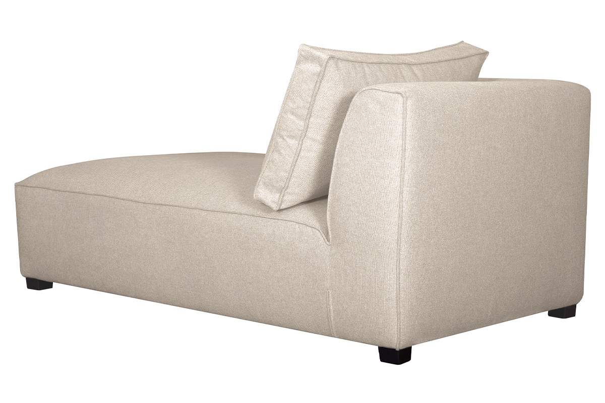 M�ridienne angle gauche en tissu beige naturel PLURIEL