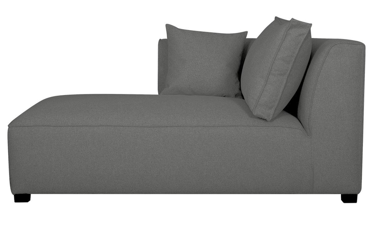 Mridienne angle gauche en tissu gris anthracite PLURIEL