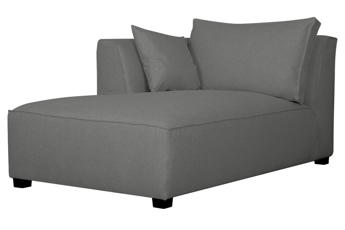 Mridienne angle gauche en tissu gris anthracite PLURIEL