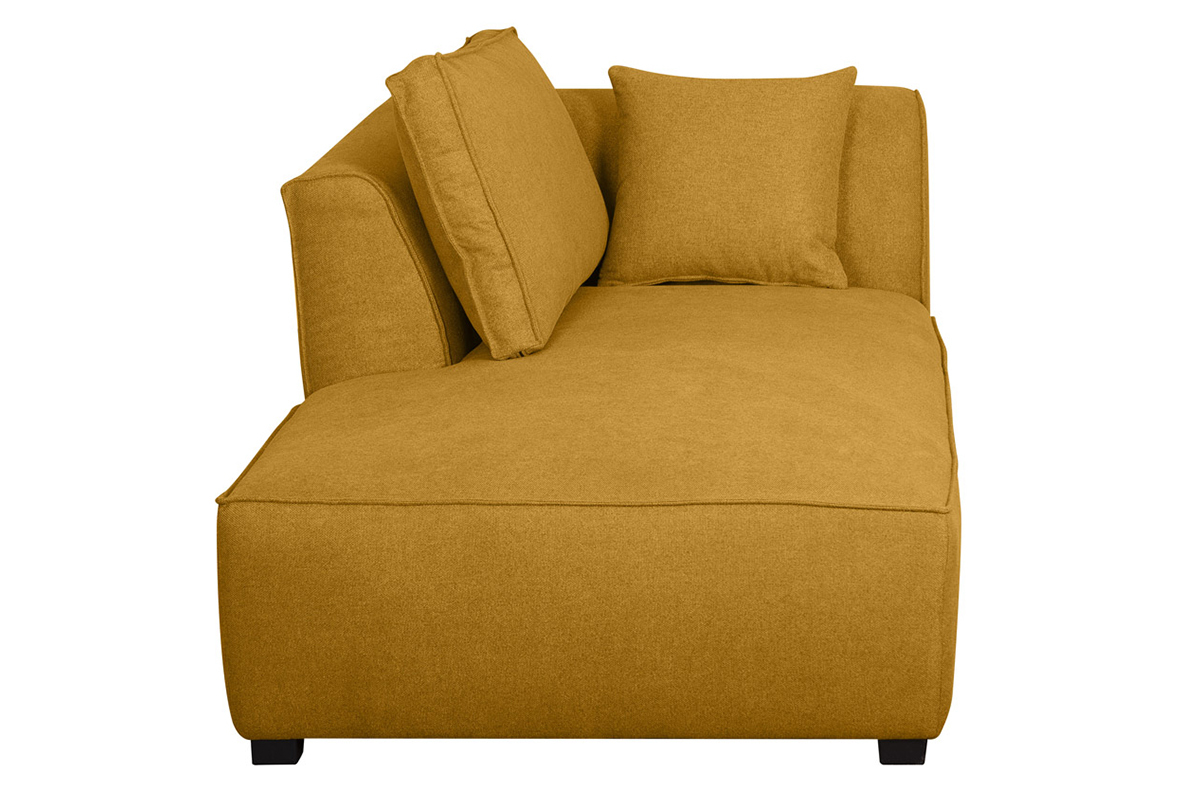 Mridienne angle gauche en tissu jaune cumin PLURIEL