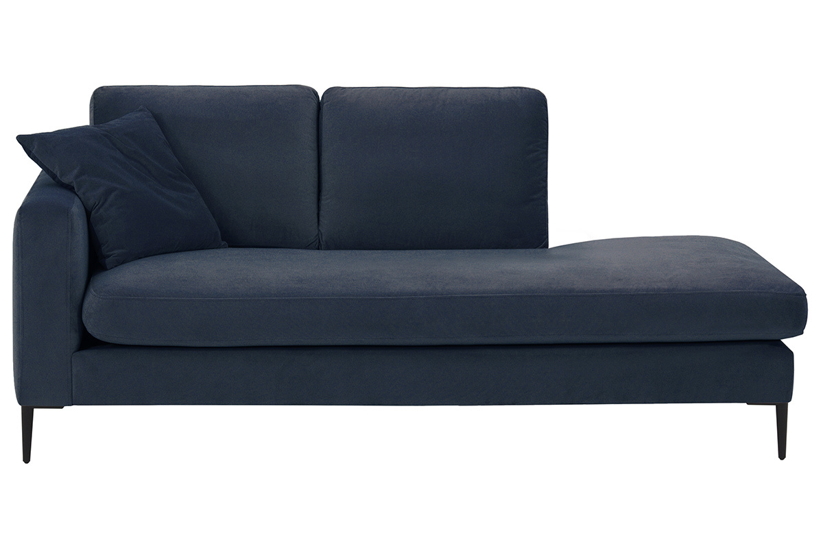 M�ridienne en velours bleu COZY