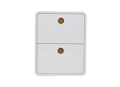 Meuble à chaussures design finition blanc brillant 2 tiroirs L66 cm KOPEN