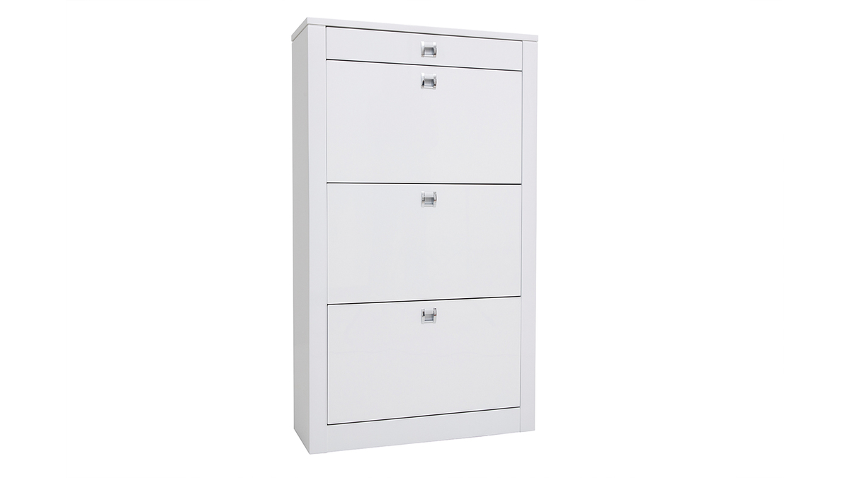 Meuble à chaussures design laqué blanc DEVA Miliboo