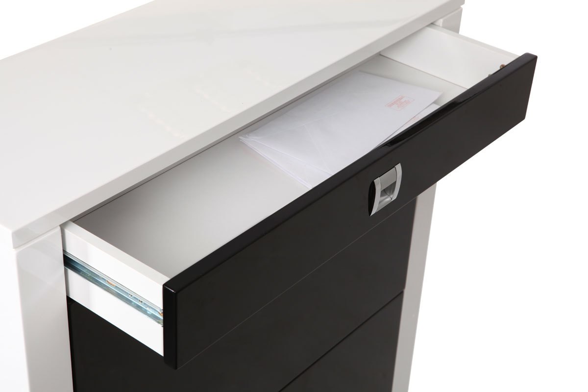 Meuble � chaussures design laqu� noir DEVA