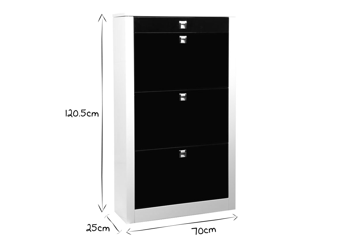 Meuble � chaussures design laqu� noir DEVA