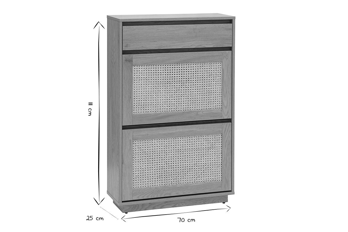 Meuble � chaussures ALICANTE en noir et blanc, dimensions 100x25x70 cm.