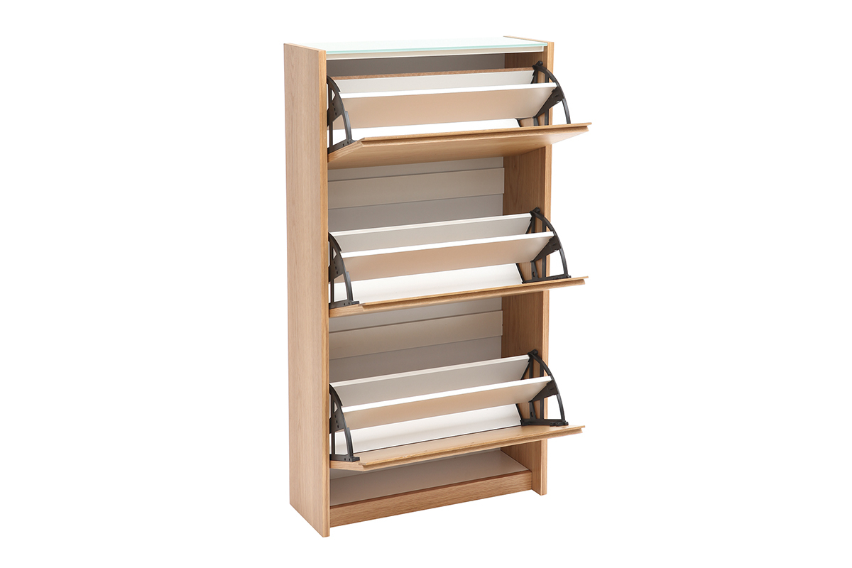 Meuble  chaussures scandinave 3 compartiments chne ZAPPA