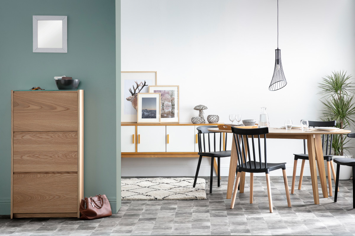 Meuble  chaussures scandinave 3 compartiments chne ZAPPA