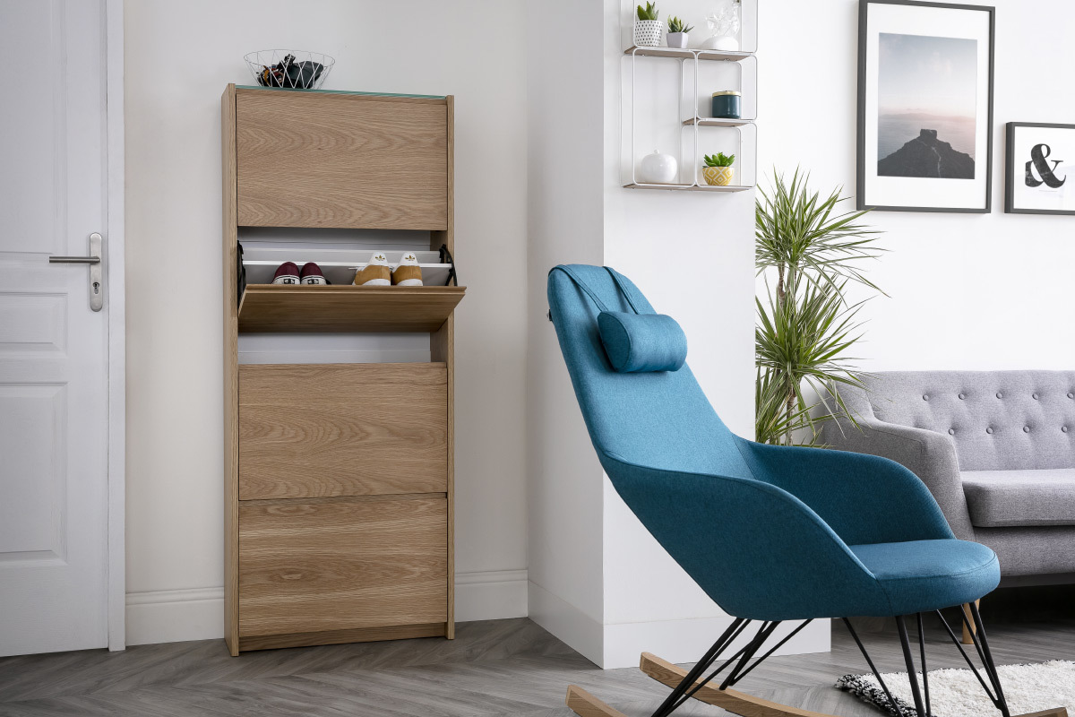 Meuble  chaussures scandinave 4 compartiments chne ZAPPA