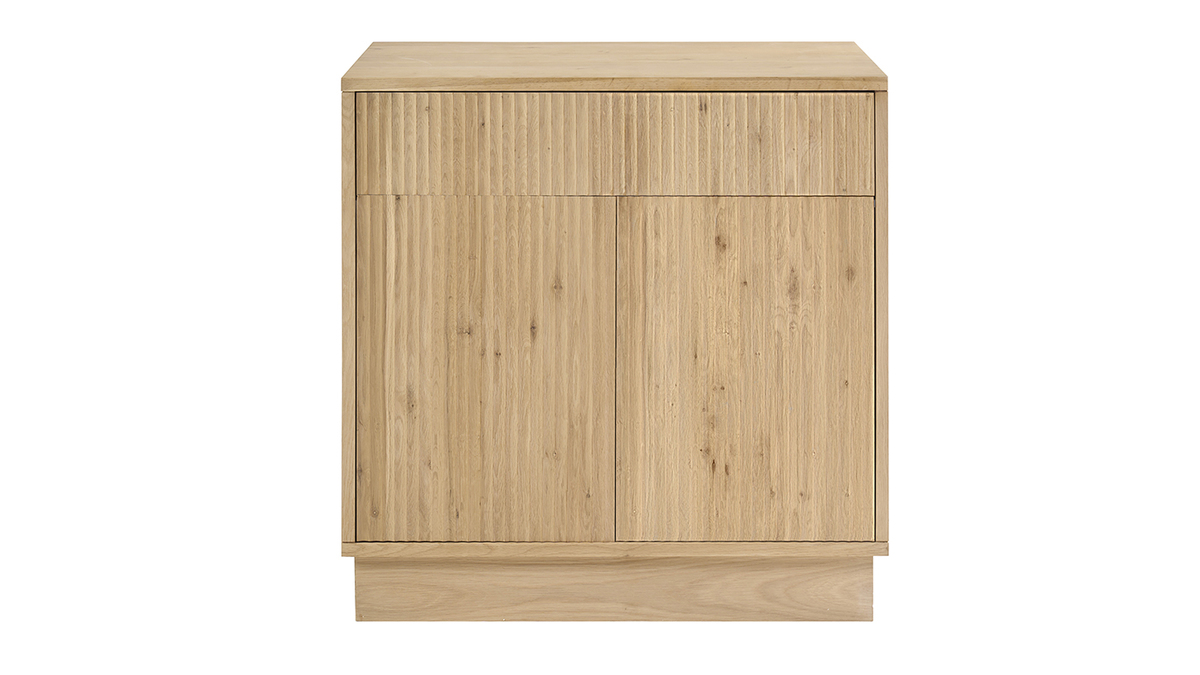 Meuble de salle de bain en bois ch�ne massif L80 cm ALISTAIR