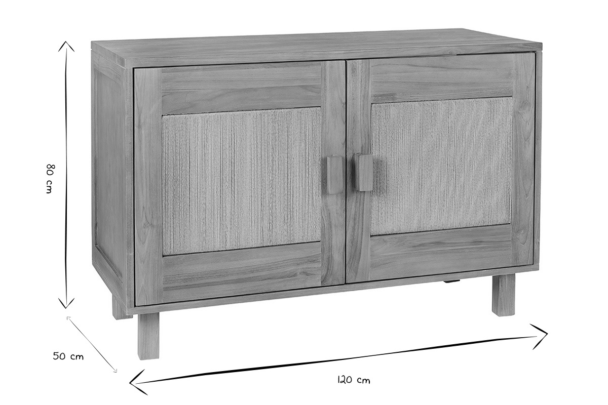 Dimensions du meuble de salle de bain MOSSA en noir et blanc : L120 x P50 x H80 cm.