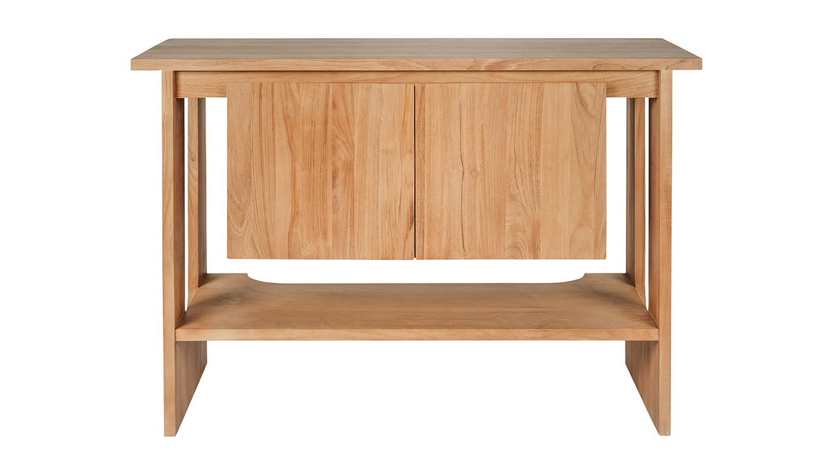Meuble de salle de bain en bois teck massif L120 cm ALBE