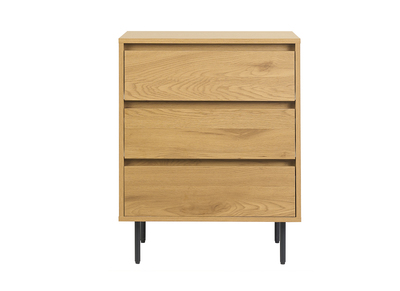 Meuble de salle de bain finition bois clair ch&ecirc;ne et m&eacute;tal noir L60 cm ARAGON