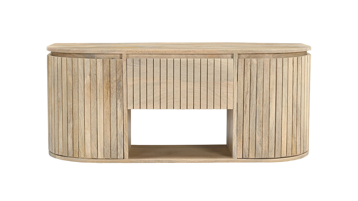 Meuble de salle de bain suspendu en bois manguier massif L110 cm BALDO