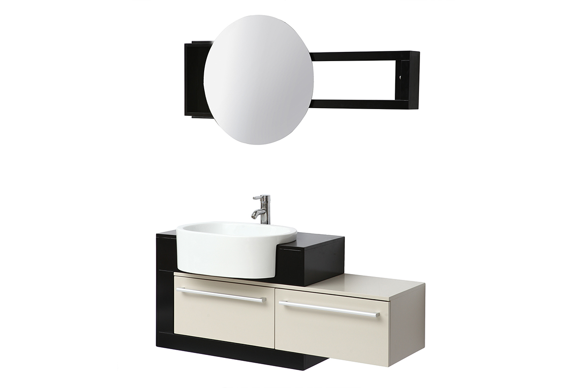 Meuble de salle de bain : vasque, meuble sous vasque et miroir MARLO