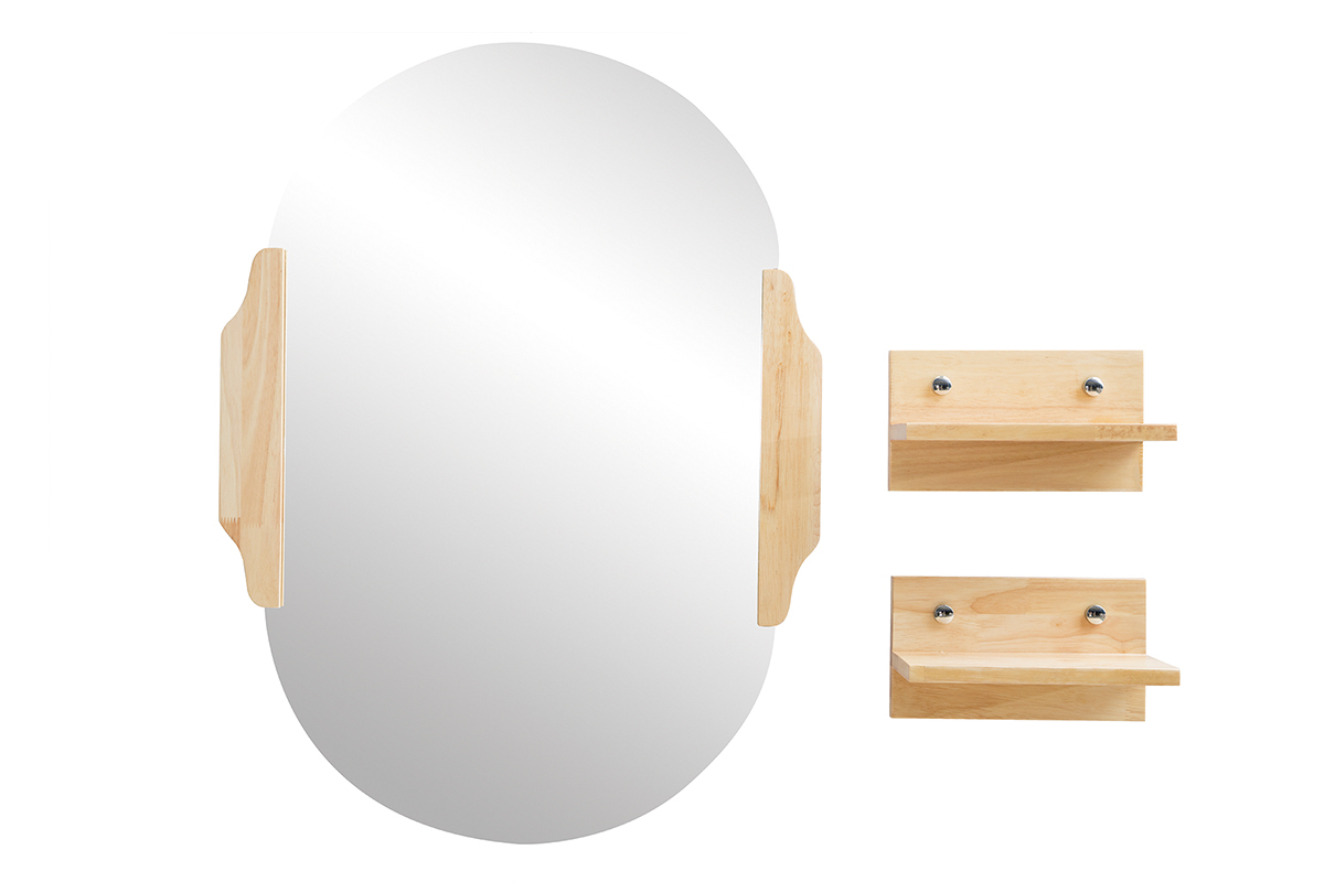 Meuble de salle de bain : vasque, meuble sous-vasque, �tag�res et miroir NIVAN