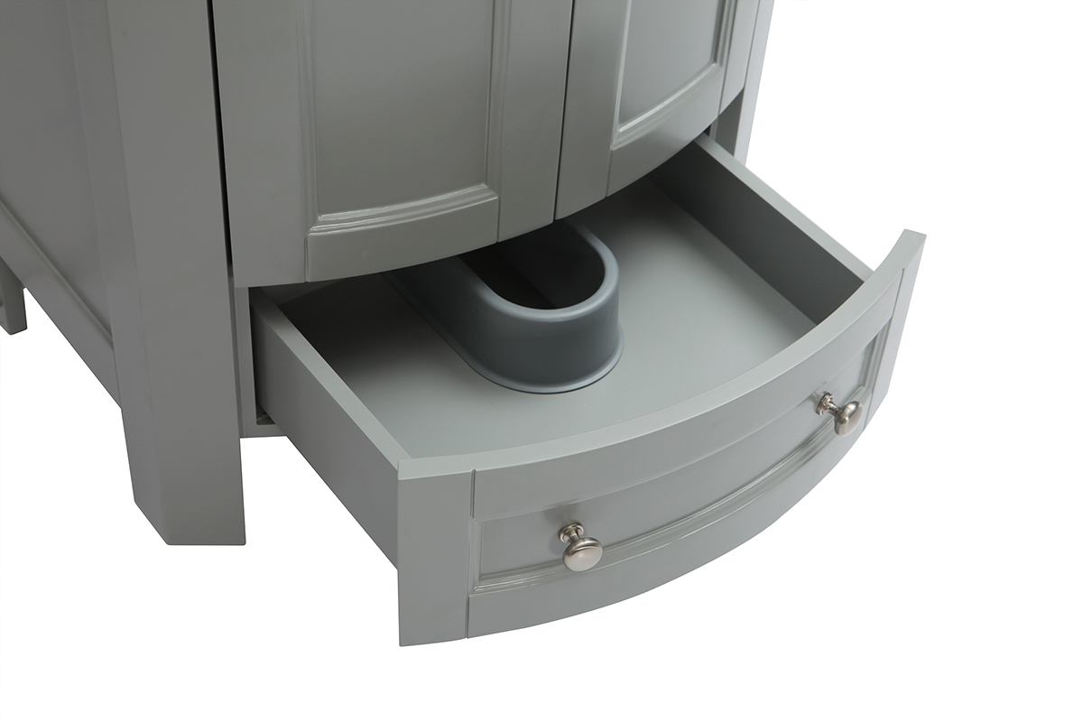 Meuble de salle de bains avec vasque et rangements gris KLASI