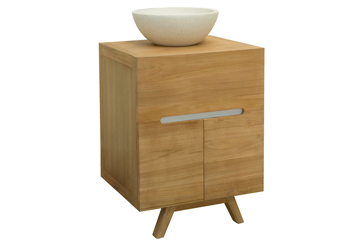 Meuble de salle de bains en teck (sans vasque) CALAM