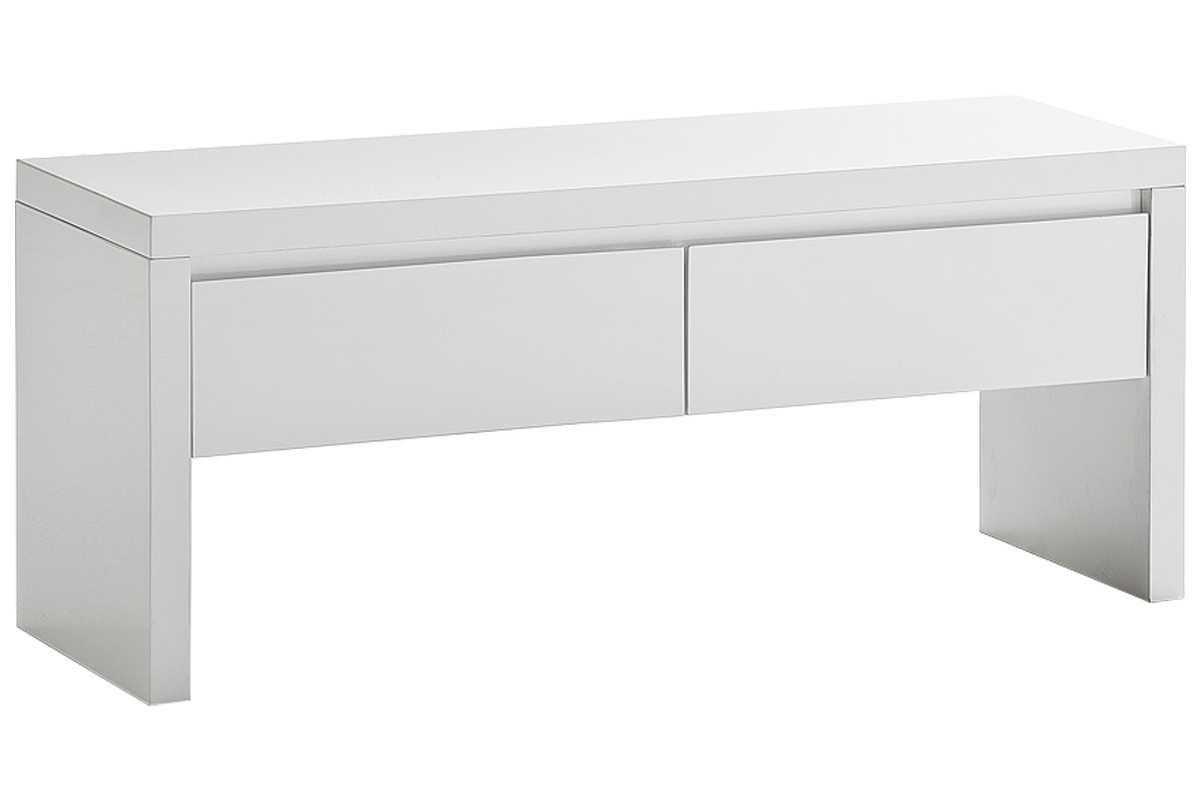 Meuble d'entr�e blanc laqu� avec �tag�re porte-manteau WELCOME