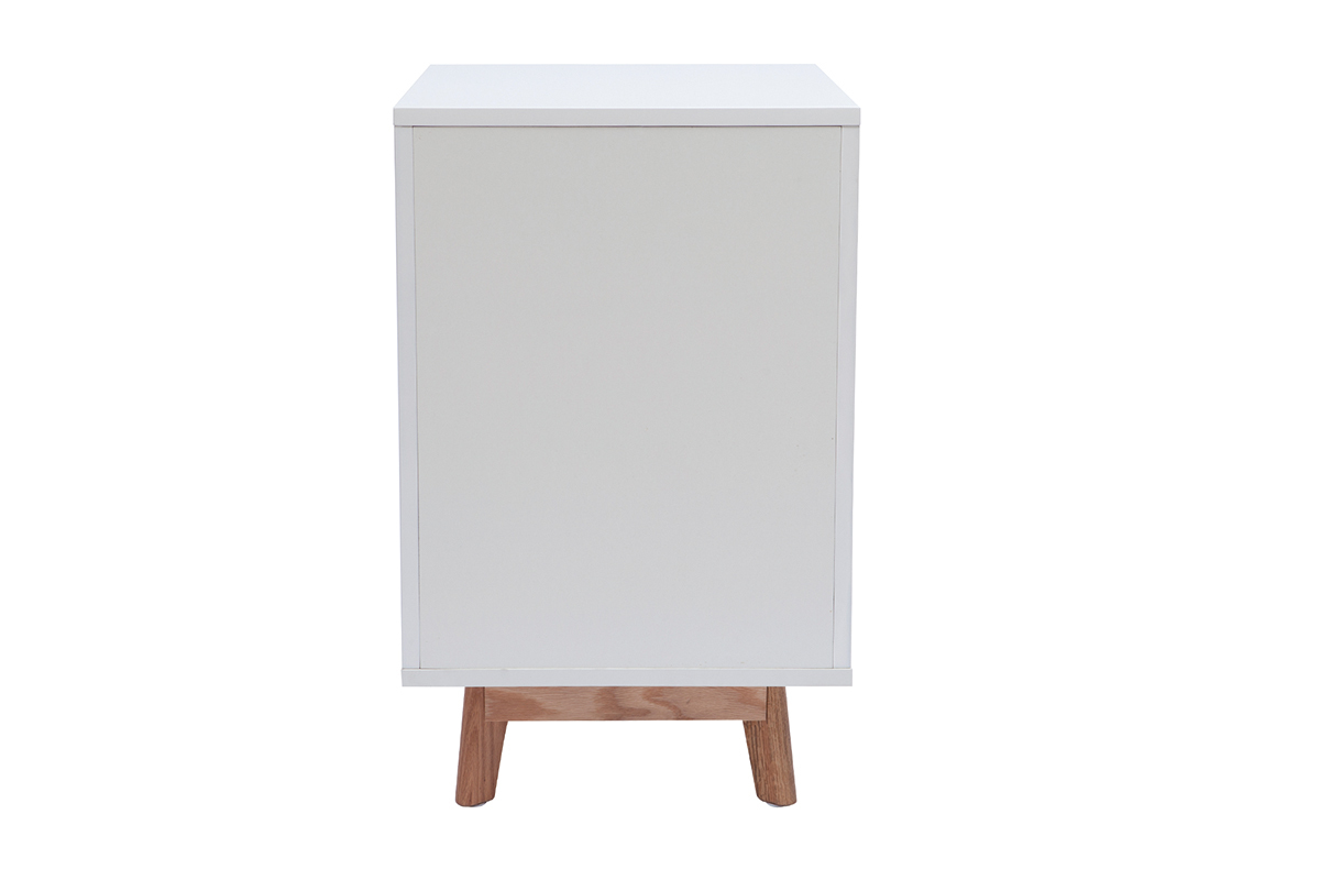 Meuble liti�re design pour chat blanc et bois L46 O'MALLEY