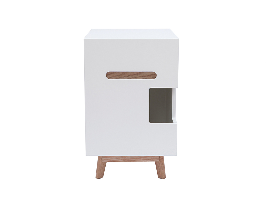 Meuble Litiere Pour Chat Blanc Et Bois O Malley Miliboo